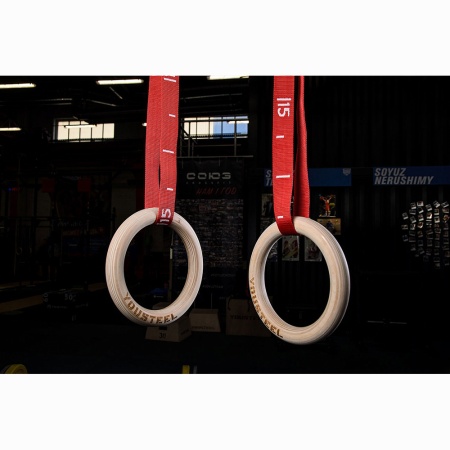 Купить Кольца гимнастические 32 мм красные стропы в Гороховеце 