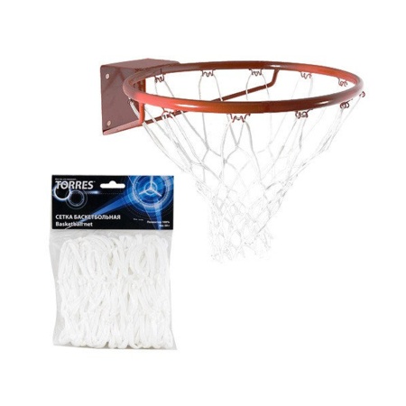Купить Сетка баскетбольная Torres, нить 4 мм, белая в Гороховеце 