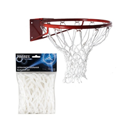 Купить Сетка баскетбольная Torres, нить 6 мм, белая в Гороховеце 
